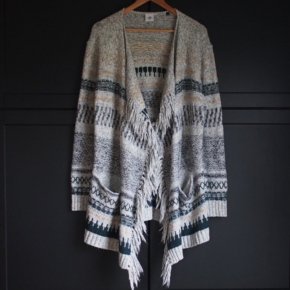 Cabi | Cotton Blend, Boho Fringe Open Cardigan